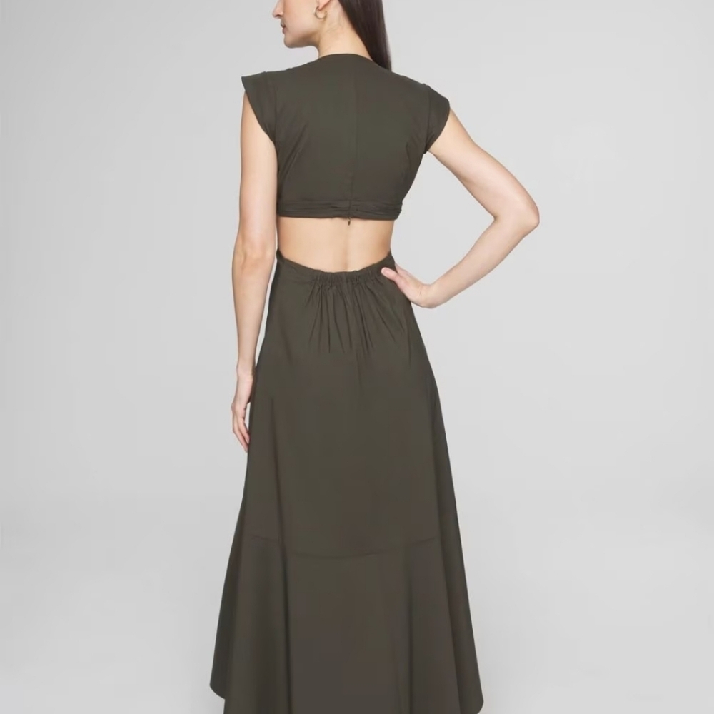 NWT WHBM V-NECKLINE CUTOUT MIDI DRESS - Picture 2 of 4